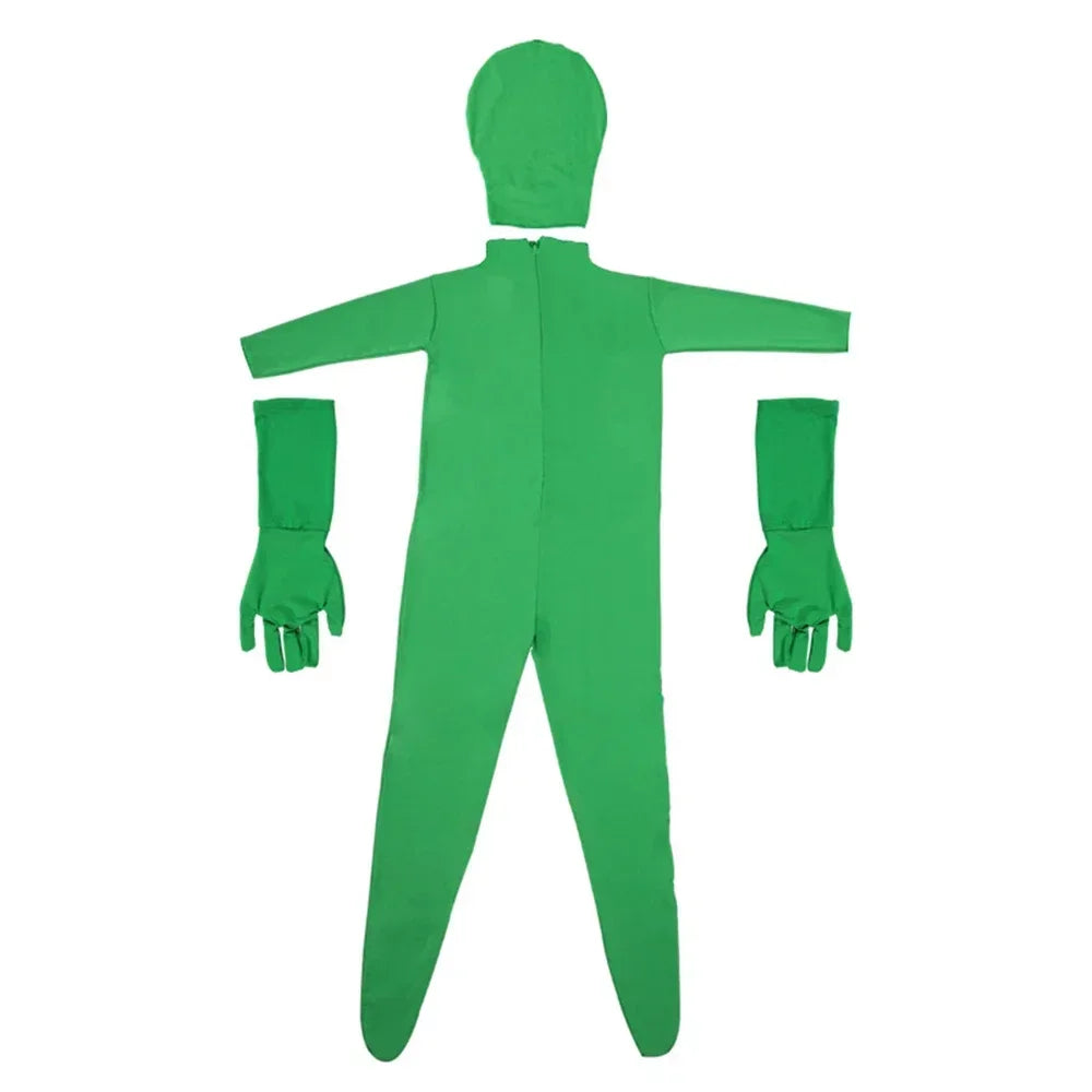 Green Screen Suit Chroma Key Cosplay Costumes For Tiktok Backdrop Video Film Invisible Effect Background Stretchy Tight Bodysuit