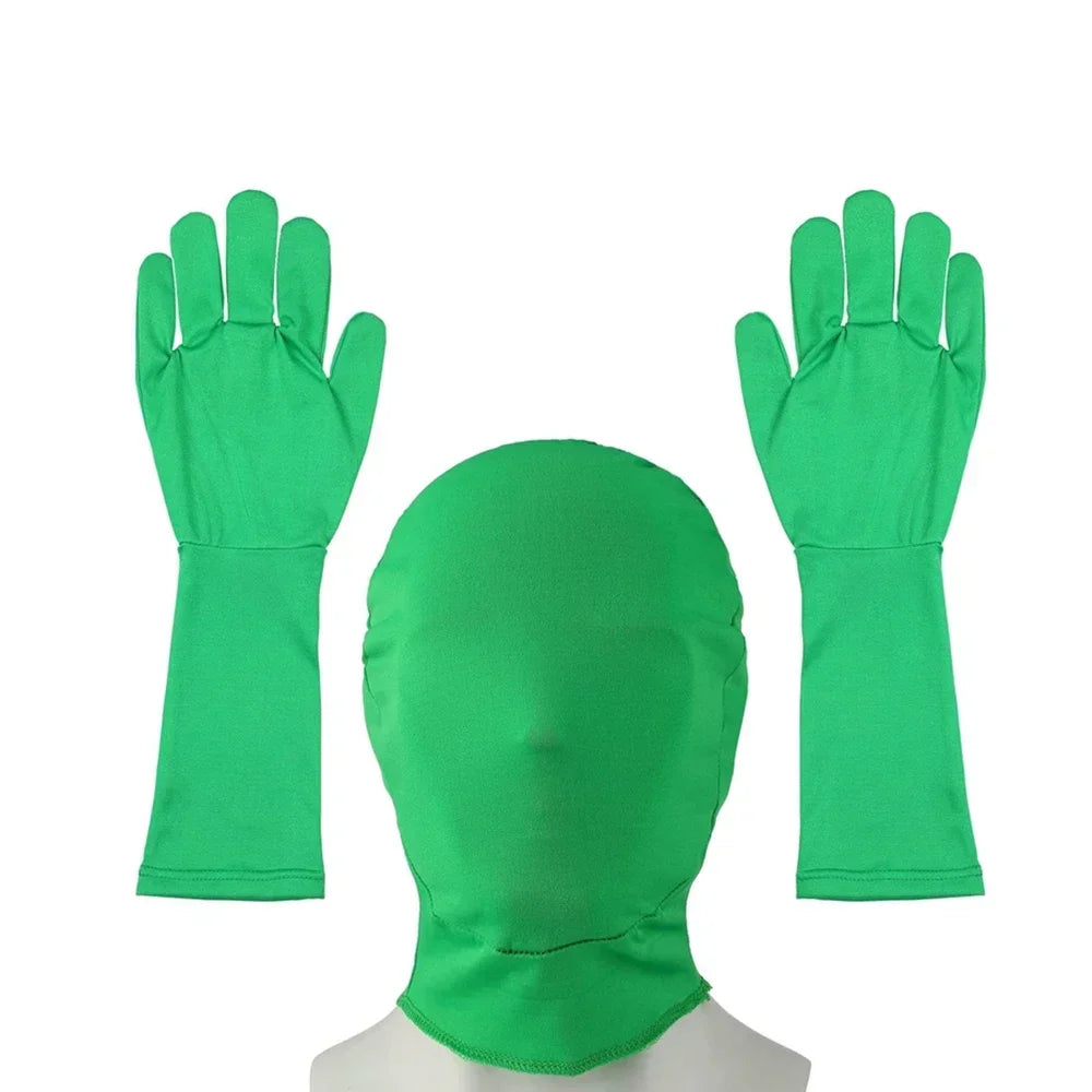 Green Screen Suit Chroma Key Cosplay Costumes For Tiktok Backdrop Video Film Invisible Effect Background Stretchy Tight Bodysuit