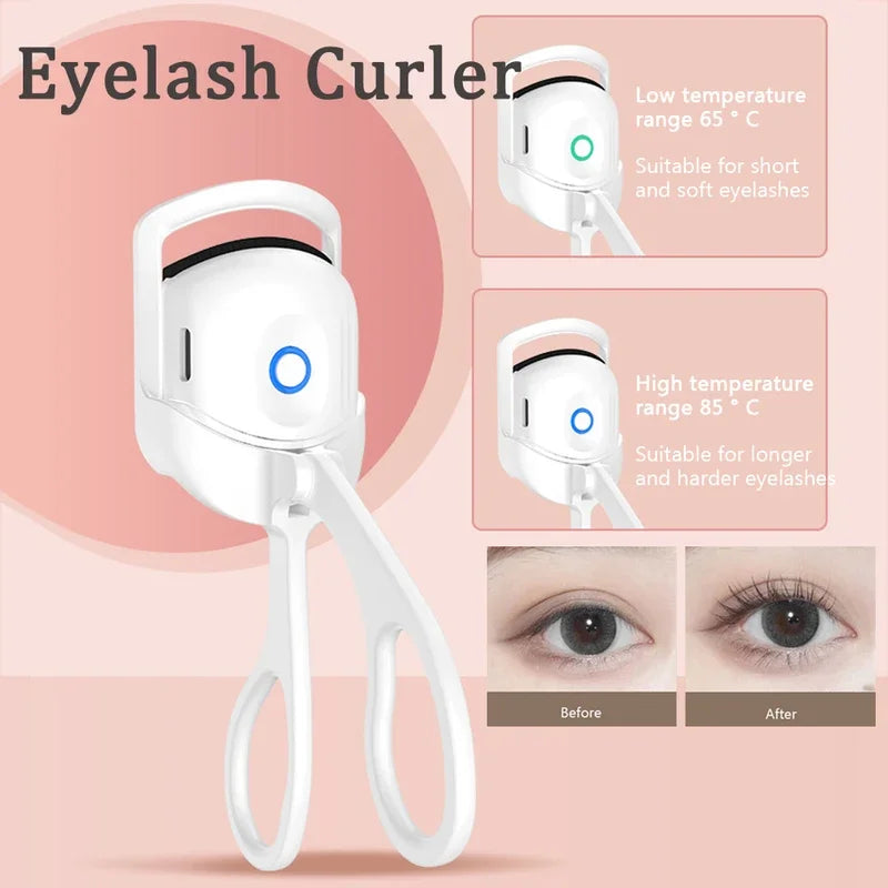 Electric Eyelash Curler USB Charging Model Fast Heating Portable Eye Lash Perm Shaping and Lasting Curling Thermal Eyelash Clip