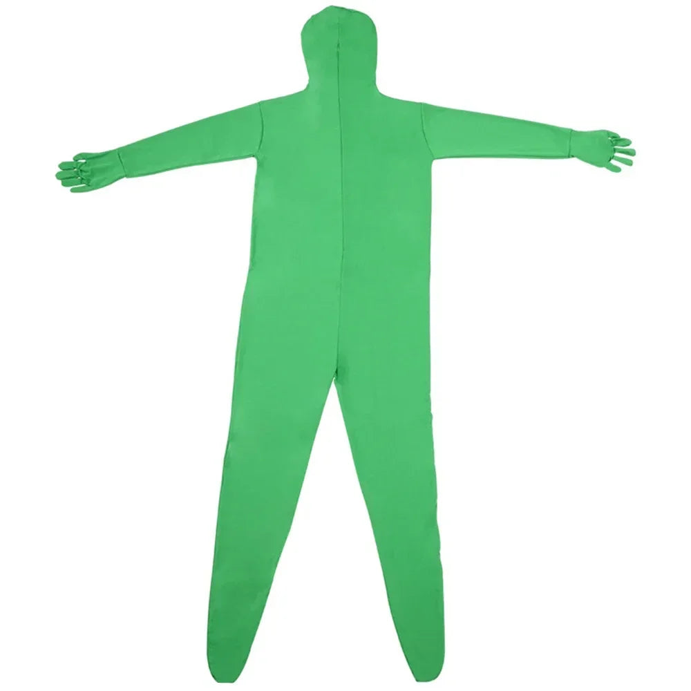 Green Screen Suit Chroma Key Cosplay Costumes For Tiktok Backdrop Video Film Invisible Effect Background Stretchy Tight Bodysuit