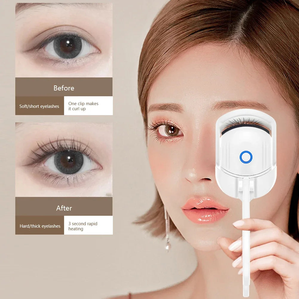 Electric Eyelash Curler USB Charging Model Fast Heating Portable Eye Lash Perm Shaping and Lasting Curling Thermal Eyelash Clip