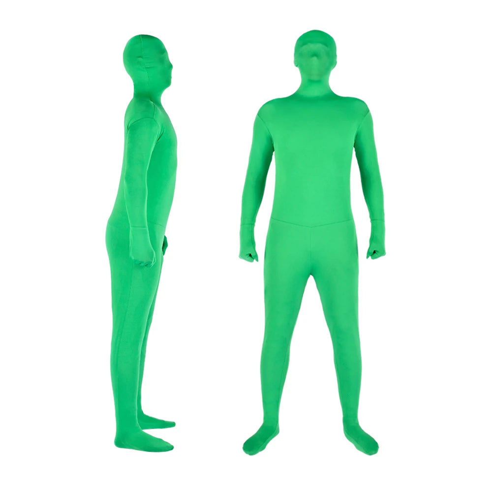 Green Screen Suit Chroma Key Cosplay Costumes For Tiktok Backdrop Video Film Invisible Effect Background Stretchy Tight Bodysuit