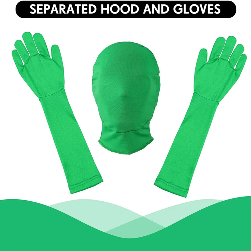 Green Screen Suit Chroma Key Cosplay Costumes For Tiktok Backdrop Video Film Invisible Effect Background Stretchy Tight Bodysuit